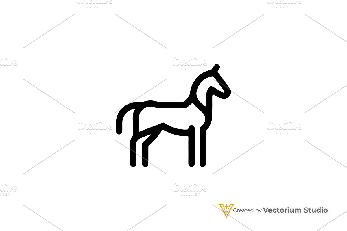 Minimal Horse Geometric Logo, a Branding & Logo Template by Vectorium Studio (Photo 1 of 3)