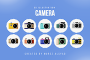 Camera 3D Icon Pack, an Object 3D Model by Murez Alsyad (Thumbnail 2 of 3)