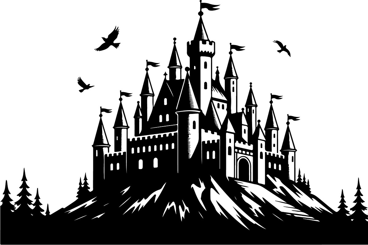 Medieval Castle Silhouette Set, an Illustration by BIPLOB EXPERT (Photo 7 of 9)