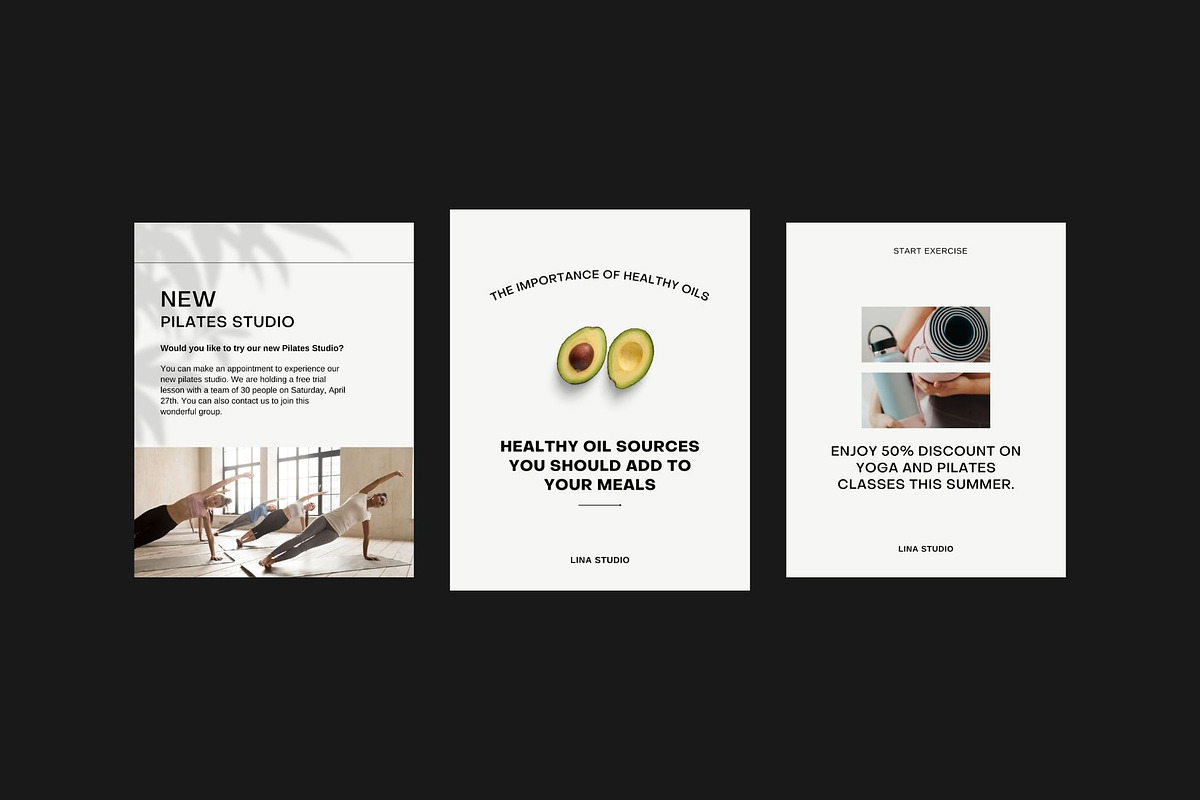 LINA / Canva Yoga Templates, a Social Media Template by Mia Branding Studio (Photo 8 of 9)