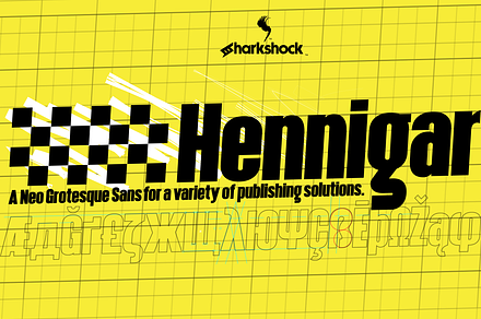 Hennigar, a Sans Serif Font by Sharkshock