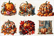Autumn Patchwork Pumpkin Sublimatio, an Illustration by SVGArt (Thumbnail 2 of 8)