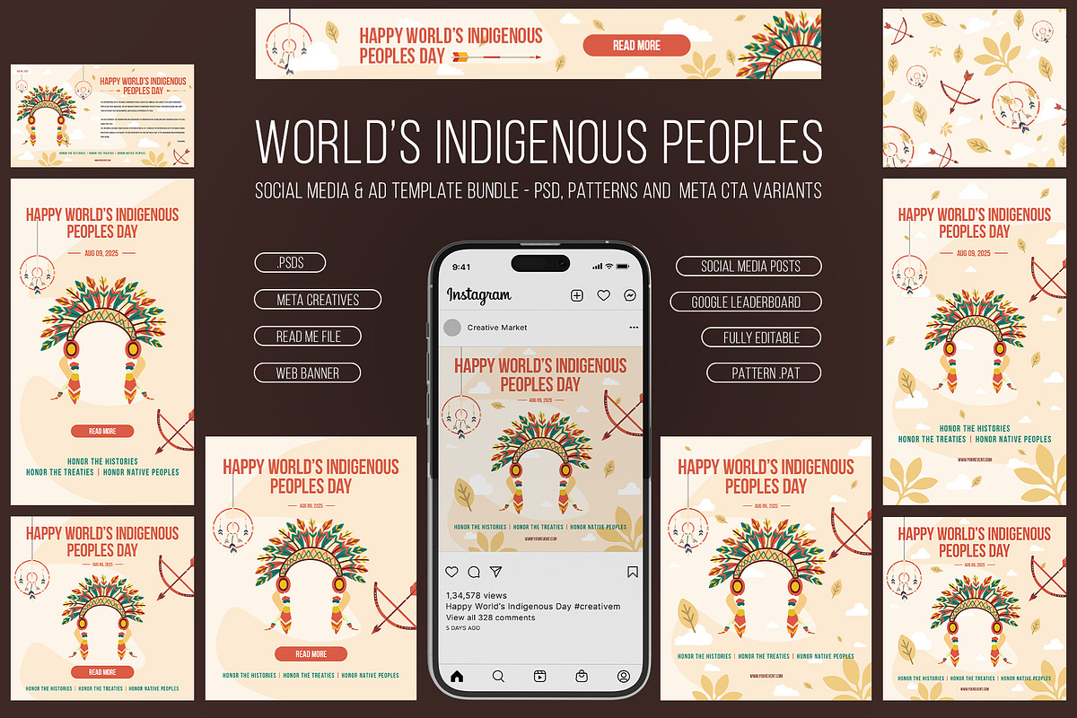 Indigenous Social Media Templates, a Social Media Template by DoubleVision