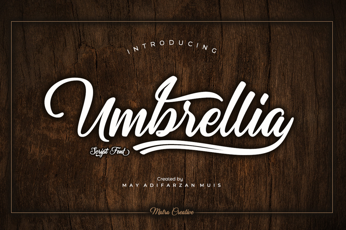 Umbrellia, a Script Font by Matra Creative (Photo 1 of 9)
