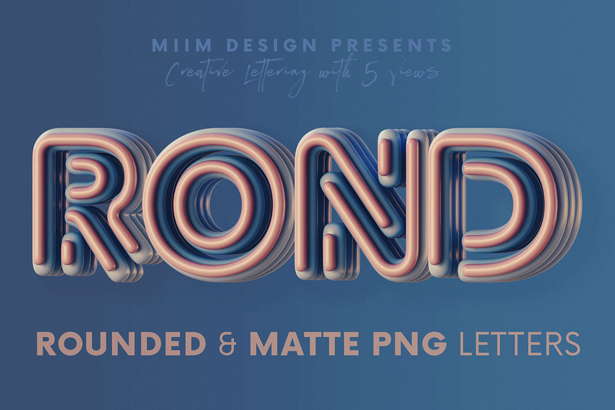Rounded & Matte - 3D Lettering, a Graphic by MIIM (Photo 1 of 8)