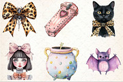 Coquette Sparkly Halloween Clipart, a Seasonal Illustration by Rose Art (Thumbnail 3 of 4)