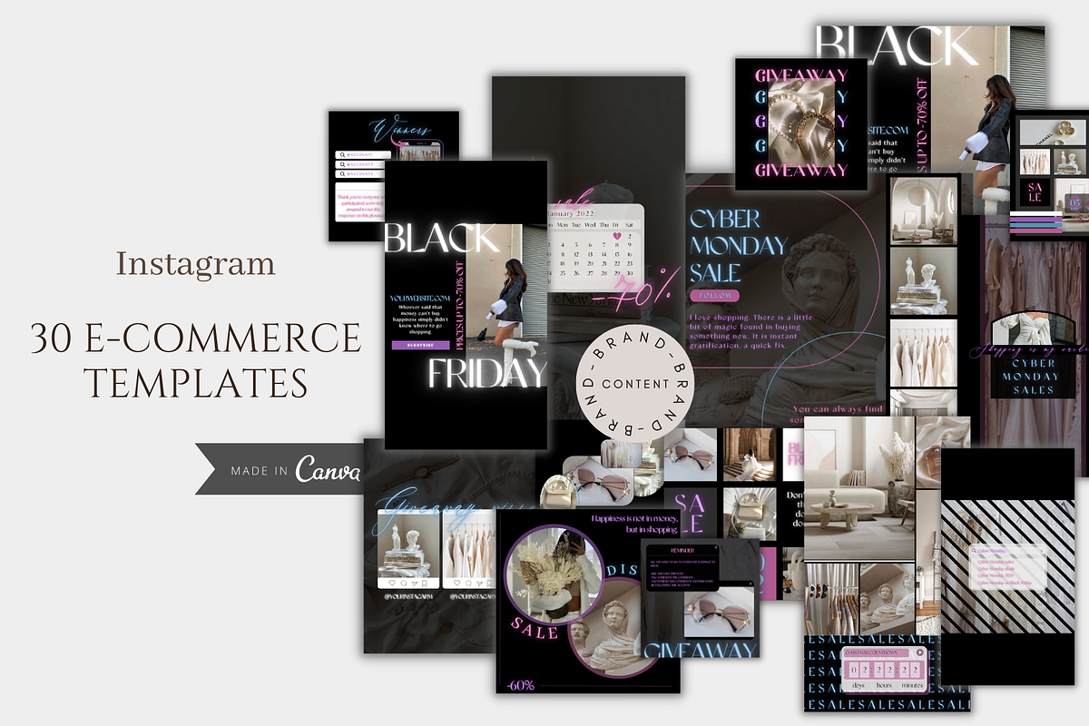 Black Friday, Cyber Monday Neon Pack, a Templates & Theme by BRANDcontent (Photo 1 of 7)