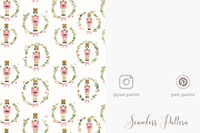 Nutcracker Christmas Wreath Seamless, a Pattern Graphic by Pati Charm Studio (Thumbnail 5 of 8)