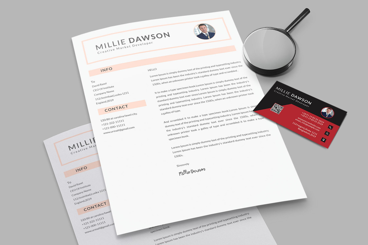 Resume Template and Cover Letter, a Resume Template by designvillage (Photo 2 of 13)