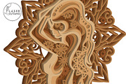 Women Silhouette Ornamented Template, a Design Template by LaserCutano (Thumbnail 5 of 7)