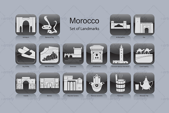 Morocco Landmark Icons (16X)