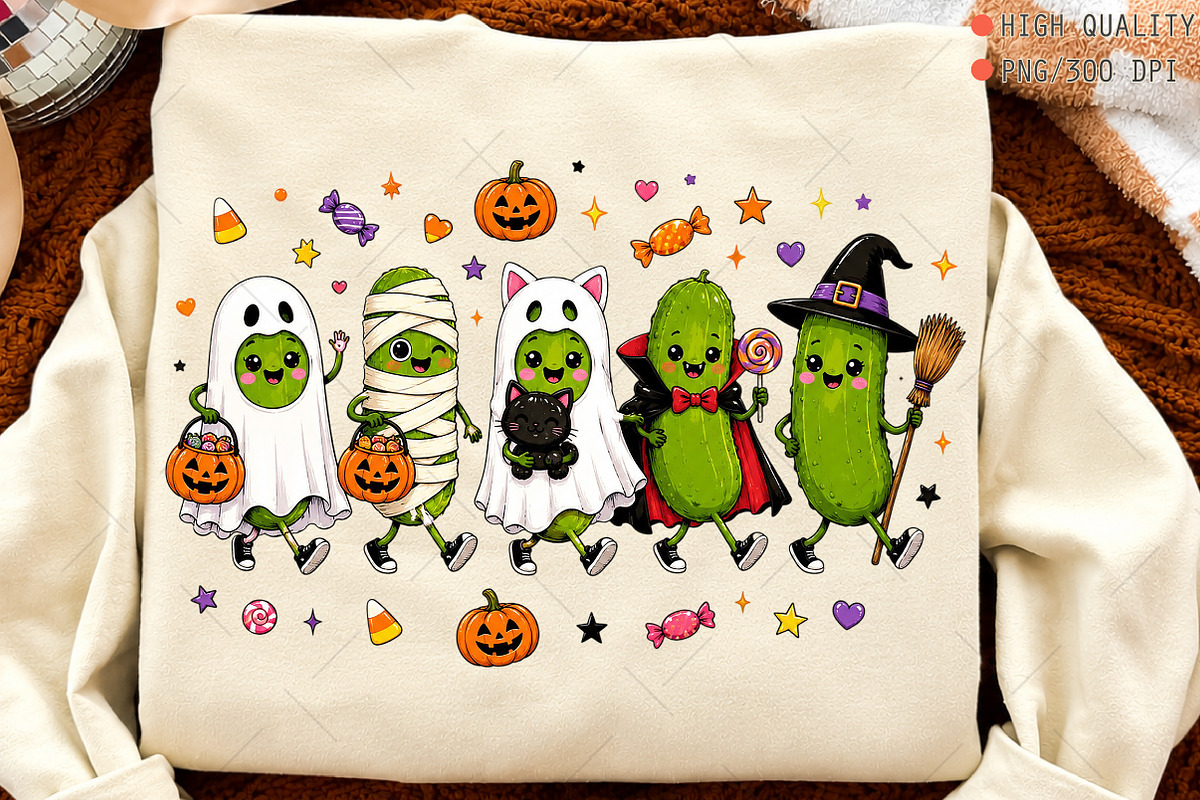 Halloween Pickle Costume PNG, a Seasonal Illustration by OK Design (Photo 4 of 5)