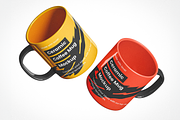 Two Floating Ceramic Mugs Mockup, a Cups & Container Mockup by Se٧enStudio (Thumbnail 2 of 2)