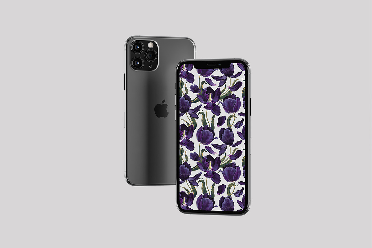 Black Tulips Seamless Pattern, a Pattern Graphic by MarynaPetrovska (Photo 11 of 19)