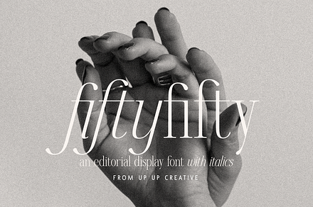 Fifty Fifty Serif - Regular + Italic, a Serif Font by Up Up Creative