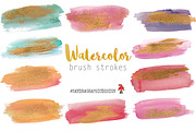 Watercolor brush strokes clip art, an Illustration by SandraGraphicDesign (Thumbnail 2 of 5)