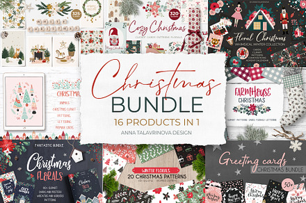 Christmas Clipart Pattern Bundle