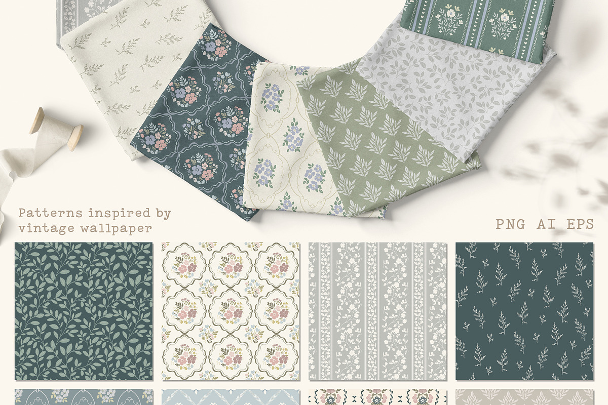 Vintage wallpaper pattern background, a Pattern Graphic by Cozy pattern shop (Photo 3 of 12)