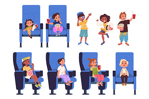 Children cinema theater. Kids on, a Person Illustration by Stock-Smart-Start