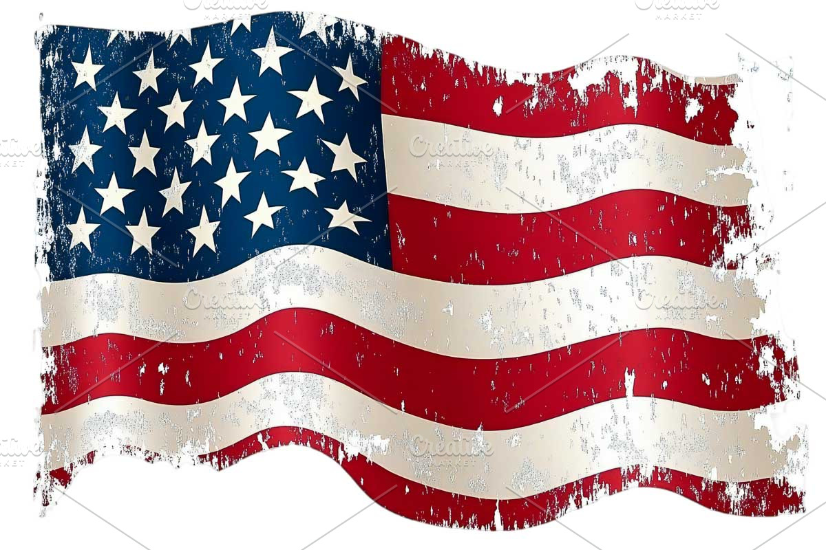 Distressed American Flag Png, a Graphic by VetalStock