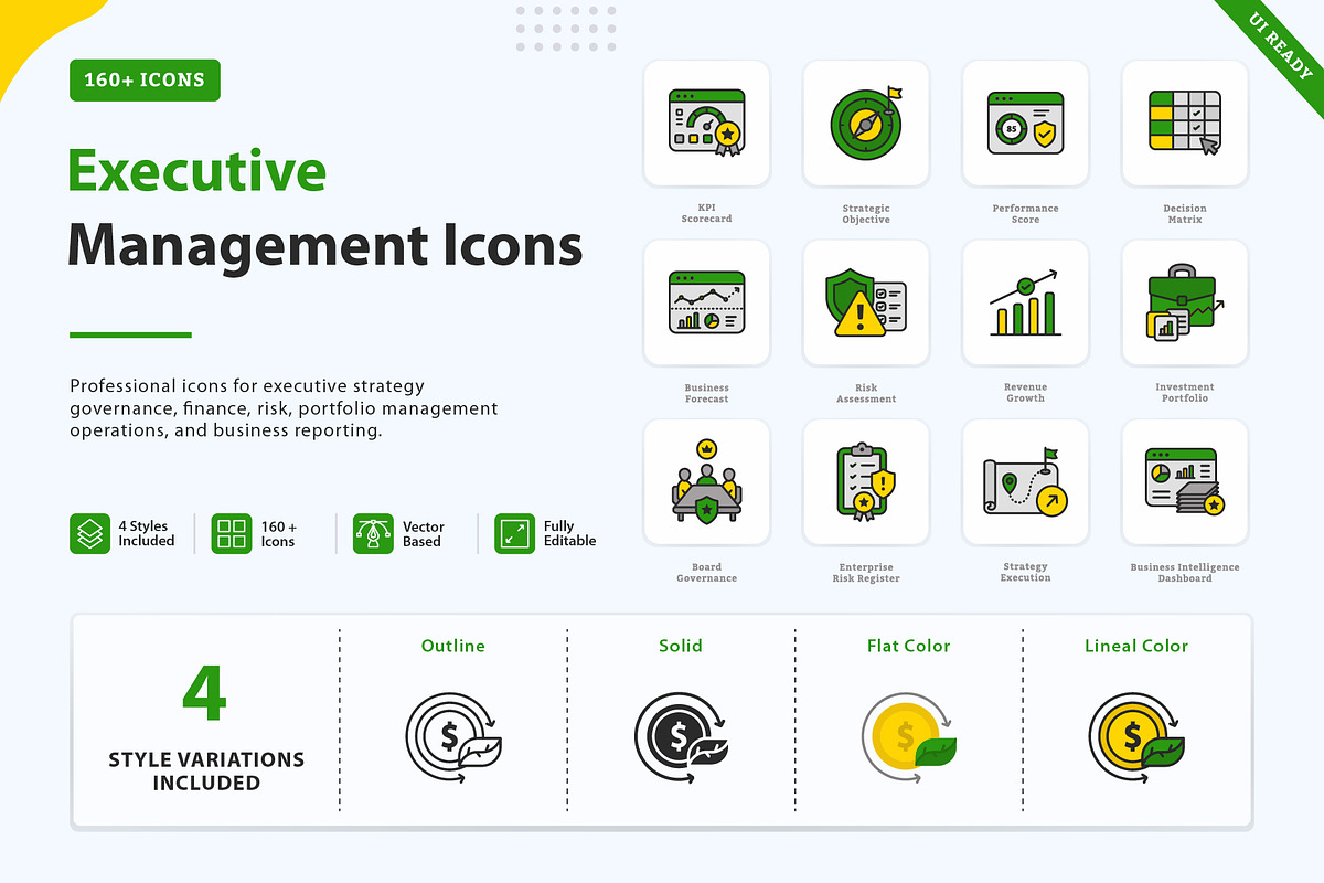Executive Management Icons, an Outline Icon by vexper (Photo 1 of 7)
