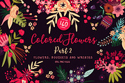 Colored Flowers Part 2, a Decorative Illustration by Bloomart Studio (Thumbnail 1 of 5)
