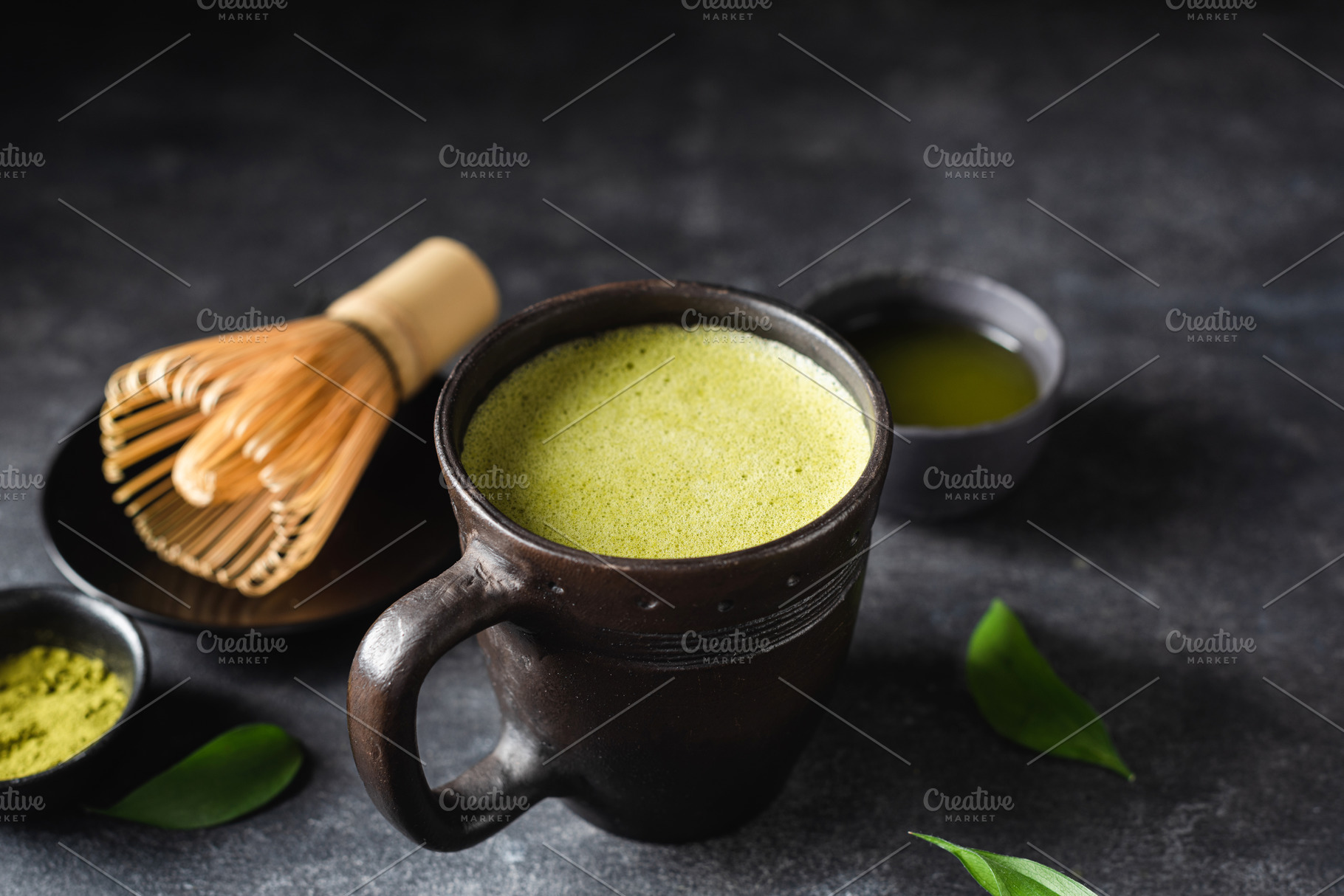 Green matcha tea, a Food & Drink Photo by The baking man