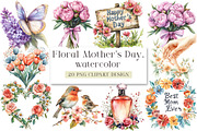Floral Mother’s Day, Watercolor Clip, an Illustration by DreamArtGraphic (Thumbnail 1 of 4)