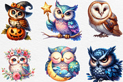 Watercolor Baby Owl Clipart, an Illustration by Black Bird Studio (Thumbnail 3 of 4)