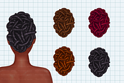African American hairstyles clipart, an Illustration by Illustrator Space (Thumbnail 7 of 9)