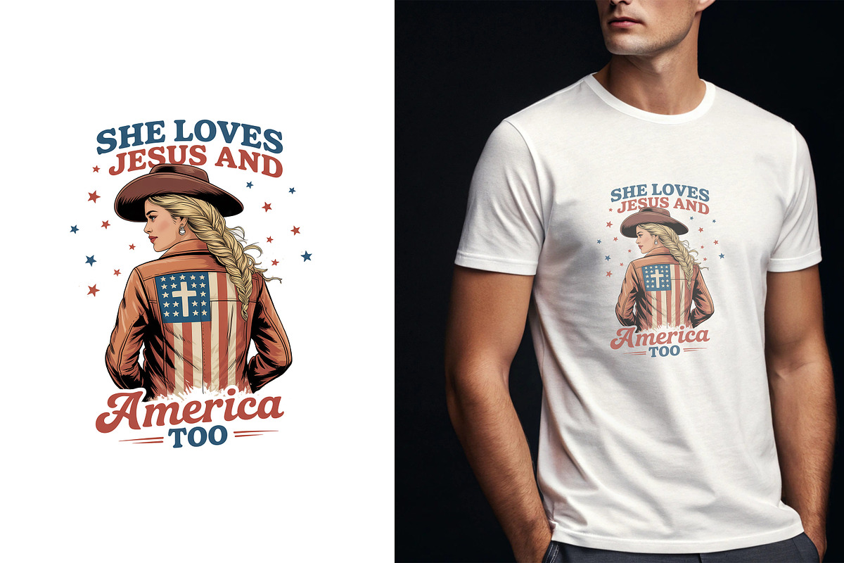 She Loves Jesus and America Too PNG, an Object Illustration by Unique Design Team (Photo 4 of 5)
