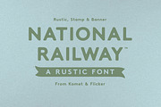 National Railway - A Rustic Font, a Sans Serif Font by Komet & Flicker (Thumbnail 1 of 15)