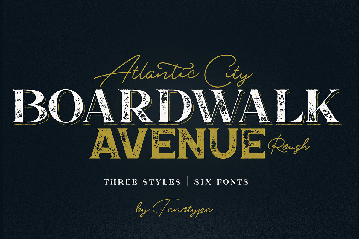 Boardwalk Avenue Rough Font Bundle, a Serif Font by Fenotype (Photo 1 of 12)