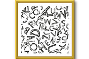Graphic black pattern with letters, a Pattern Graphic by RODINA (Thumbnail 2 of 3)