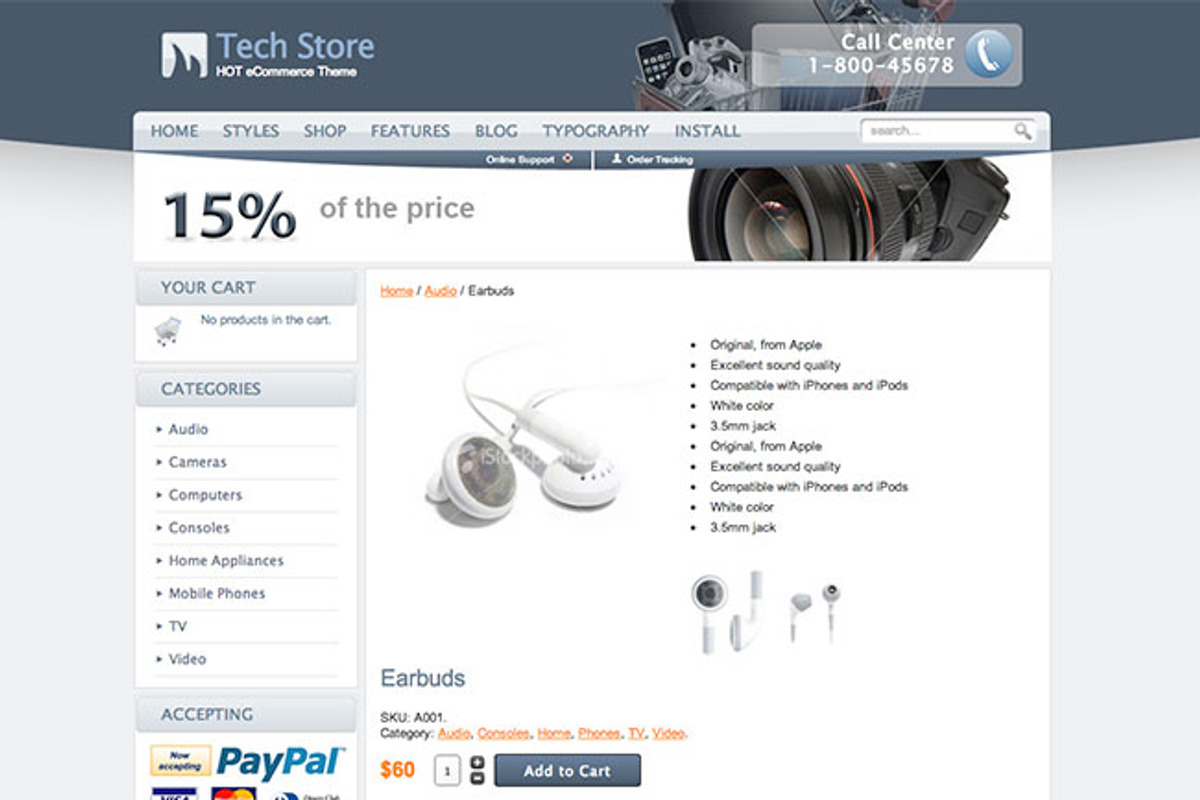 Hot Ecommerce, a WordPress Template by hot-themes (Photo 4 of 5)