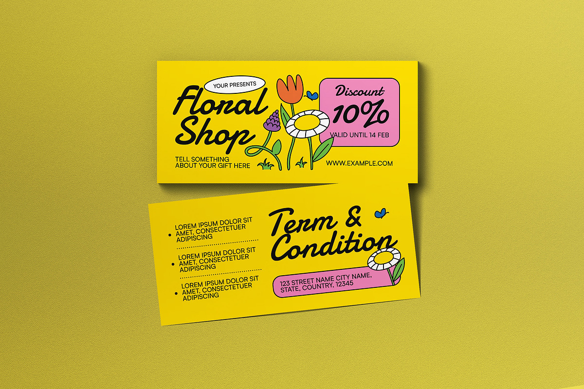Floral Shop Promo Voucher, a Card Template by graphicook (Photo 1 of 3)