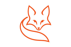 Line Fox Logo, a Branding & Logo Template by Rhealea_Design