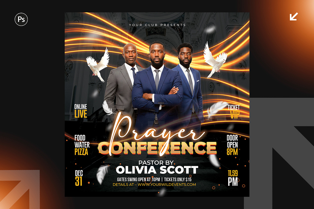 6 Church Flyer Design Bundle, a Flyer Template by Shajib Shikder (Photo 4 of 7)