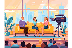 Talk show. Tv studio celebrity guest, a Person Illustration by Stock-Smart-Start