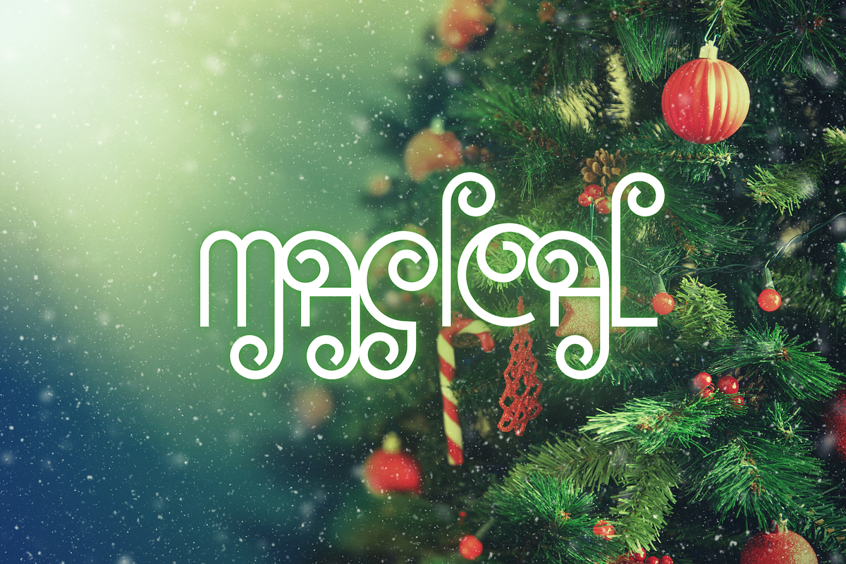 Santa's Beard Curly Christmas Font, a Font by Dancing with Ink (Photo 5 of 30)