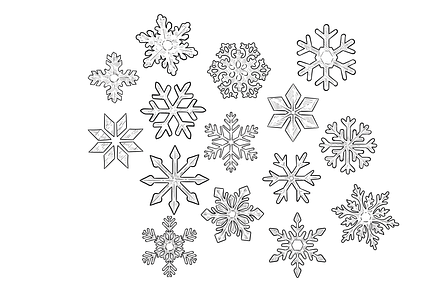 snowflake handdrawn collection, an Object Graphic by nikagraphic