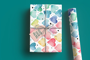 Gift Paper Roll Mockup Pattern Showc