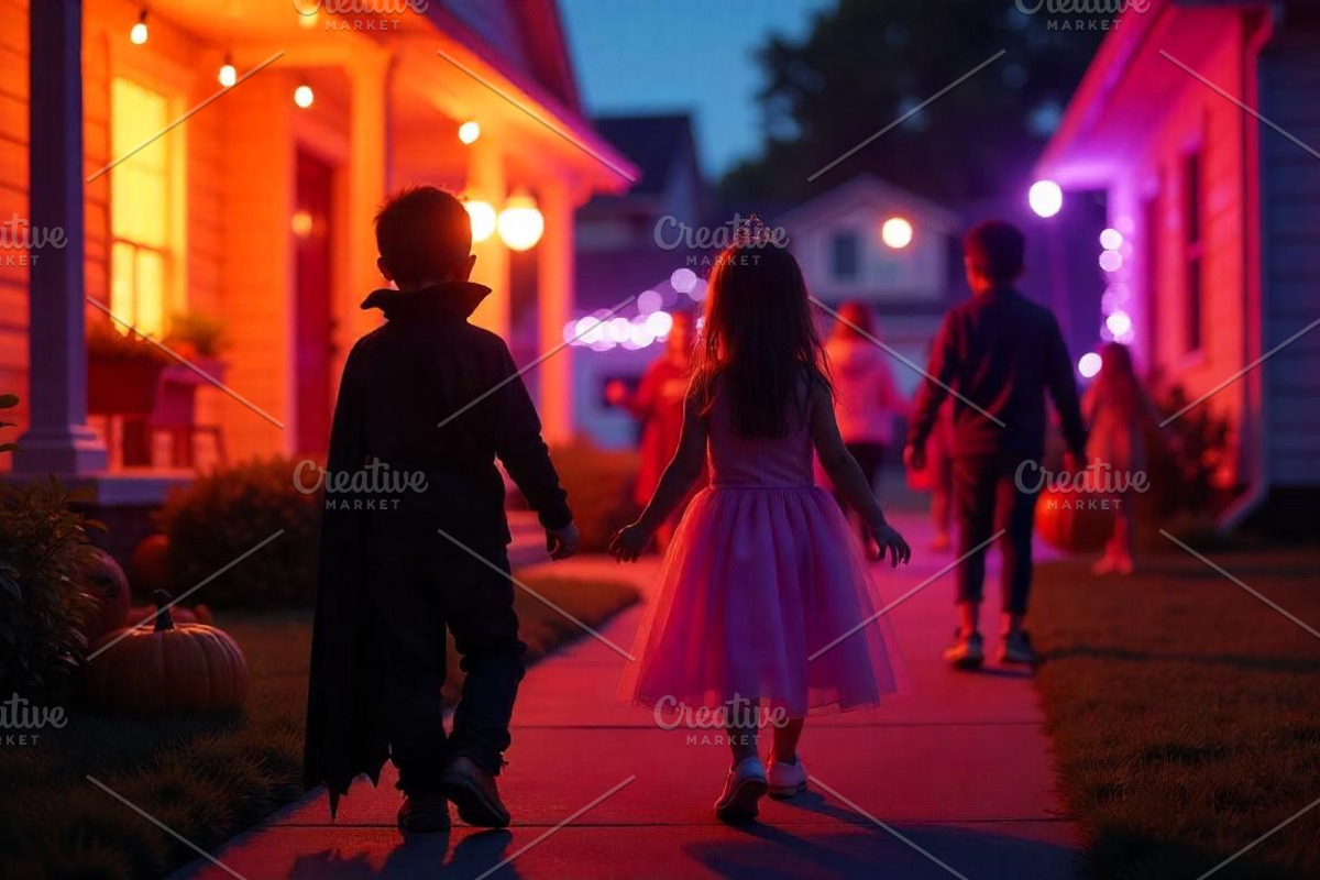 Halloween Night Stroll | Stock Photo, a Holiday Photo by Aura Canyon HQ (Photo 1 of 6)