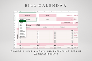 Excel Monthly Bill Calendar Template