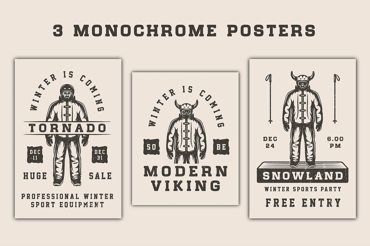 Winter Sports Bundle, a Branding & Logo Template by AkimD (Photo 7 of 8)