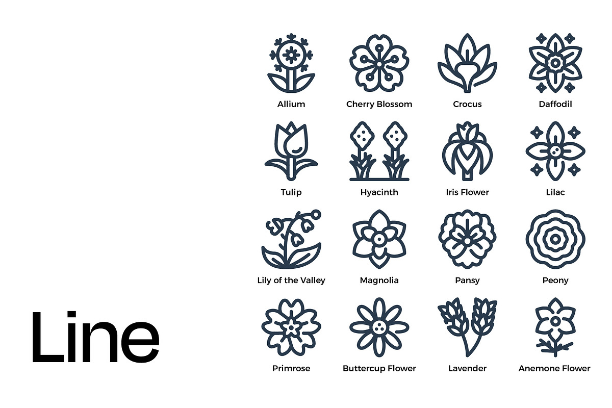 Spring Flowers Icon Set, a Duotone Icon by Eklip Studio (Photo 3 of 4)
