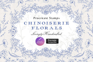 Procreate Chinoiserie Style Stamps, a Brush Add-On by AW Studios