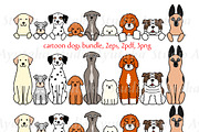 cartoon dogs sitting&peeking bundle, an Illustration by dogsinarow (Thumbnail 1 of 3)