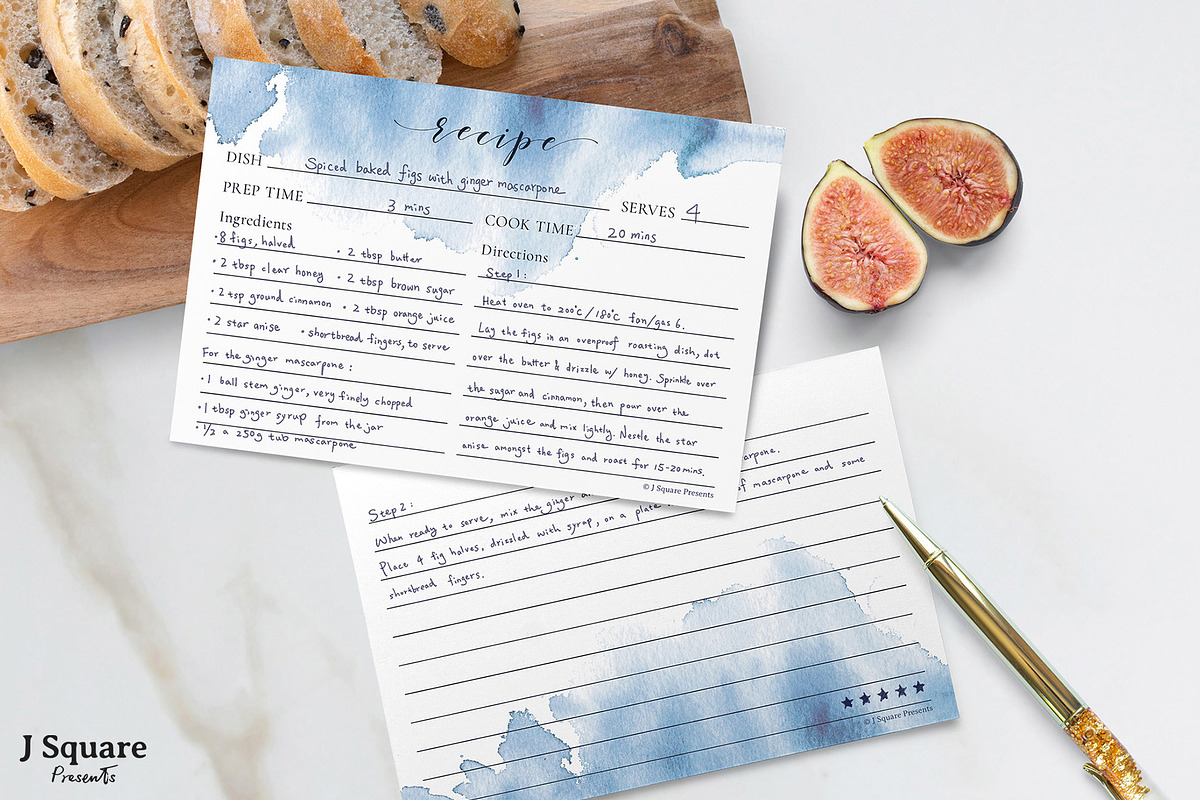 4x6 Recipe Card MockUp & Props, a Print Template by JSquarePresents (Photo 7 of 11)