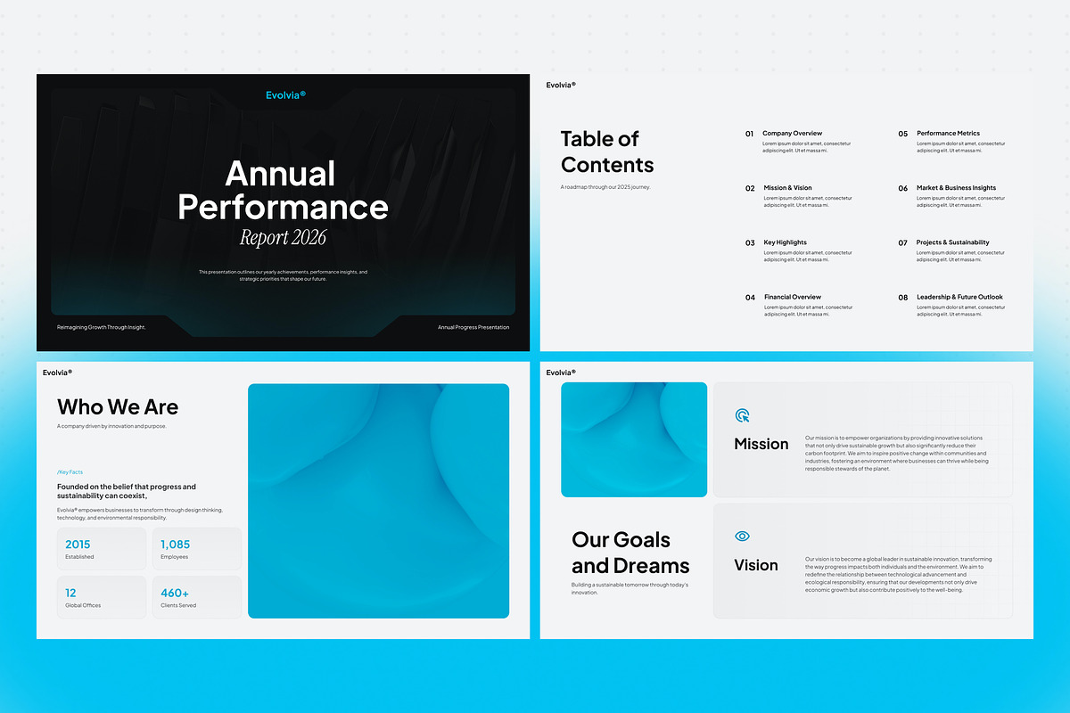 Annual Report Powerpoint Template, a Presentation Template by Eklip Studio (Photo 3 of 5)